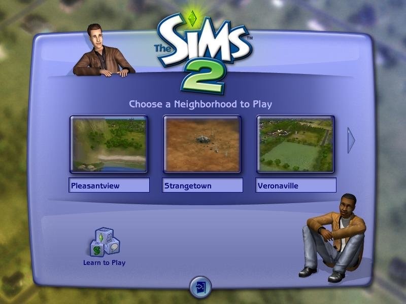 sims 2 menu screen